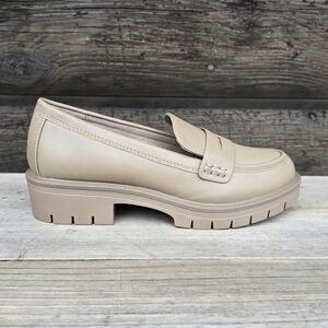 MIA NEW!! Nirelle Preppy Minimalist Taupe, Chunky Lug Sole, Loafers 8M